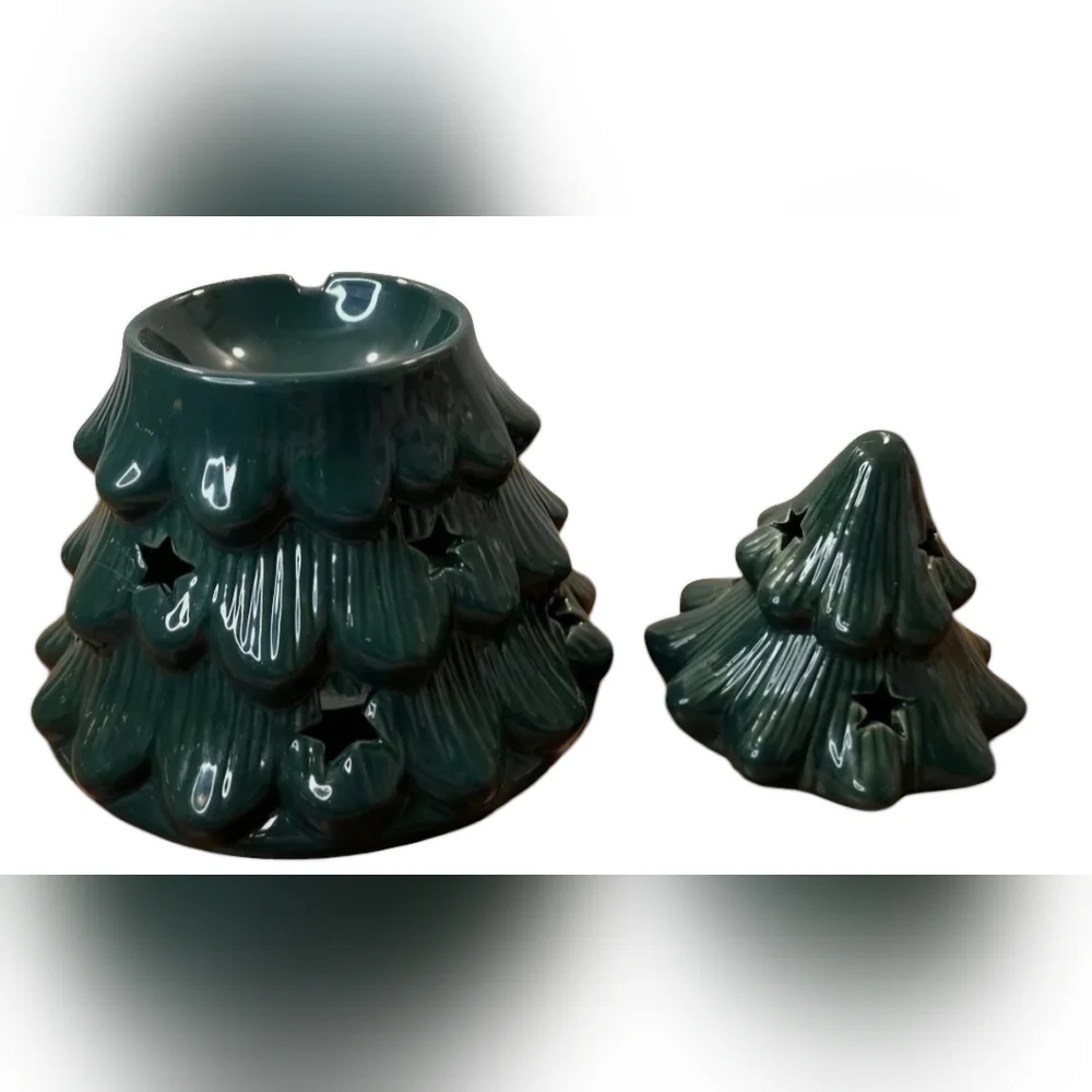 Biedermann Porcelain Christmas Tree Candle Warmer for Scented Wax Home Decor